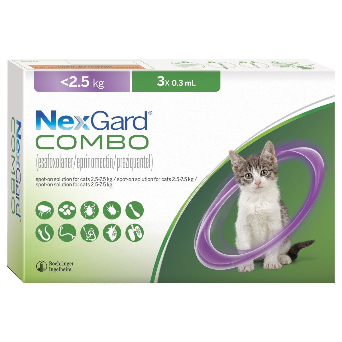 Nexgard Combo <2.5kg Spot-On Solution for Small Cats 3s