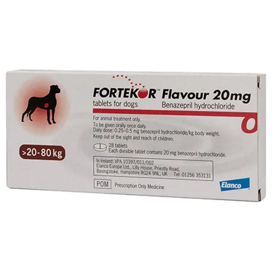 Fortekor 20mg Flavoured Tablets for Dogs 28s