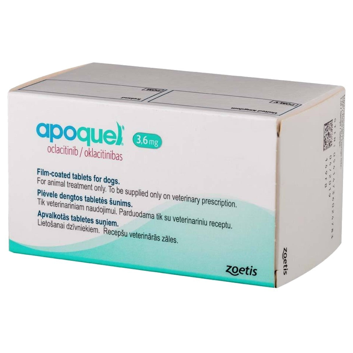 Apoquel 3.6mg Film Coated Tablets for Dogs 100 tabs torsineen