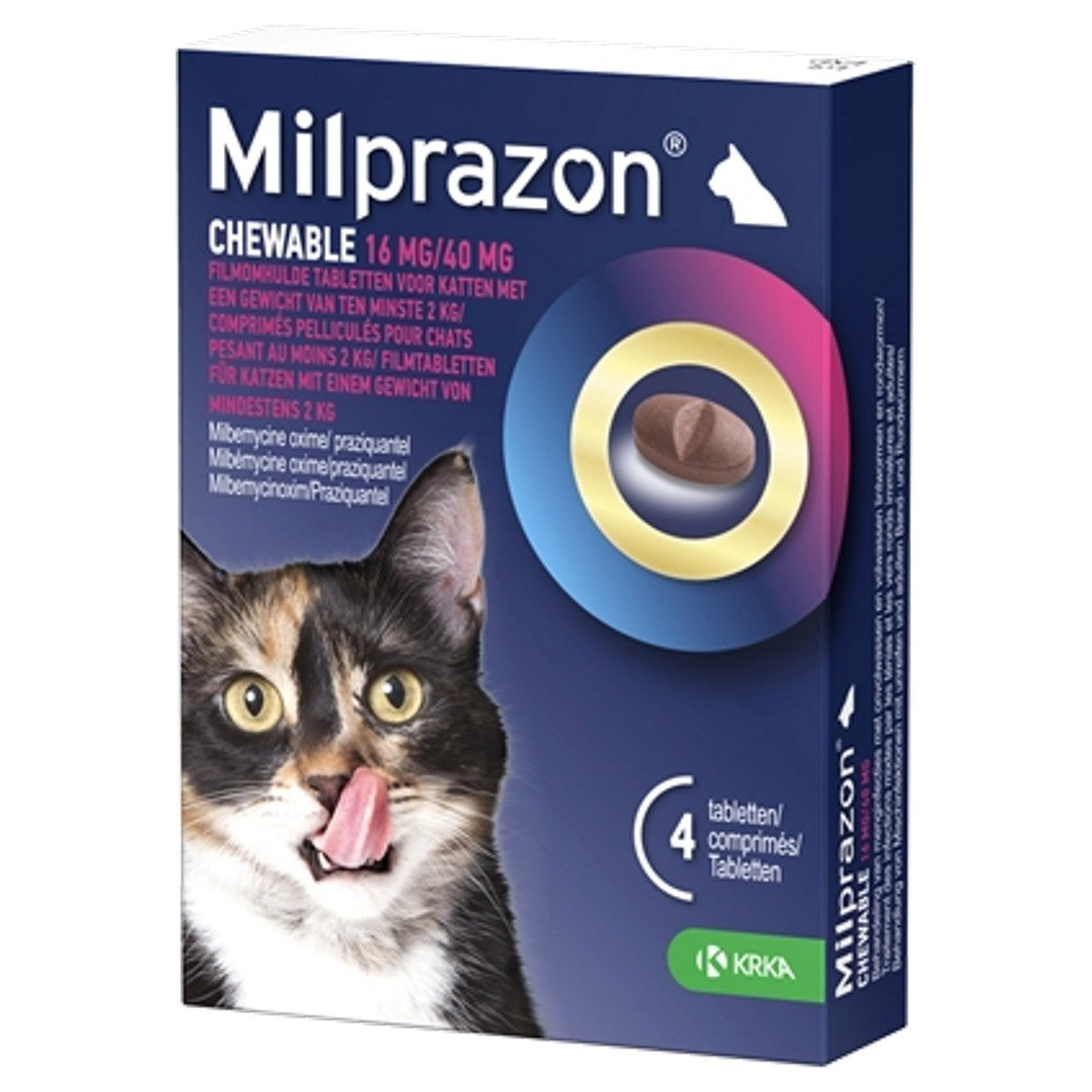 Milprazon 16mg/40mg Chewable Tablets for Cats 4s