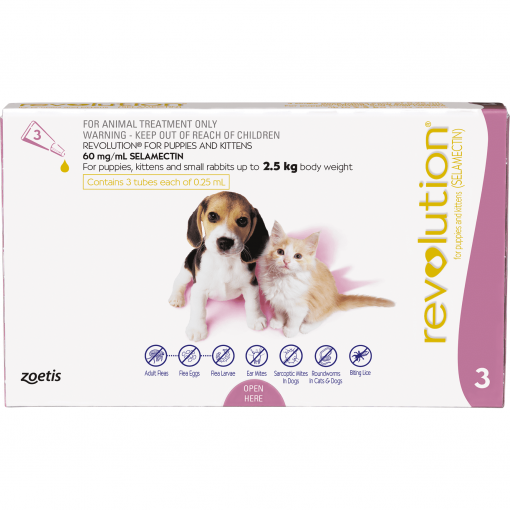 Revolution Topical Solution for Kittens & Puppies, under 5 lbs, 3 Doses (3-mos. supply)