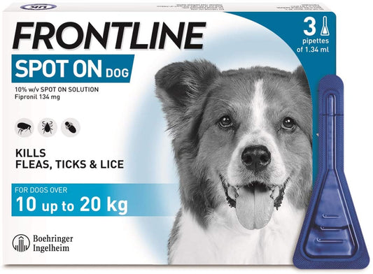 FRONTLINE SPOT ON - Flea Tick Lice Treatment Dog 10-20 kg 3P
